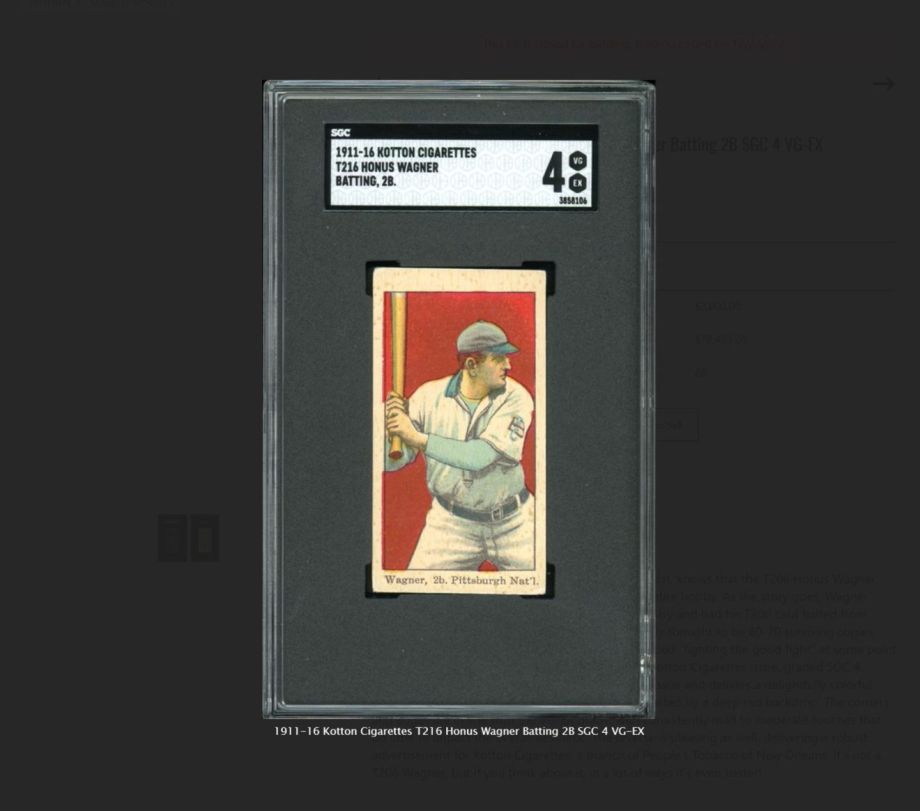 collectible baseball card wagner